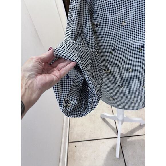 Lucy Paris Black White Gingham Check Off The Shoulder Mini Dress L Anthropologie - Picture 4 of 9